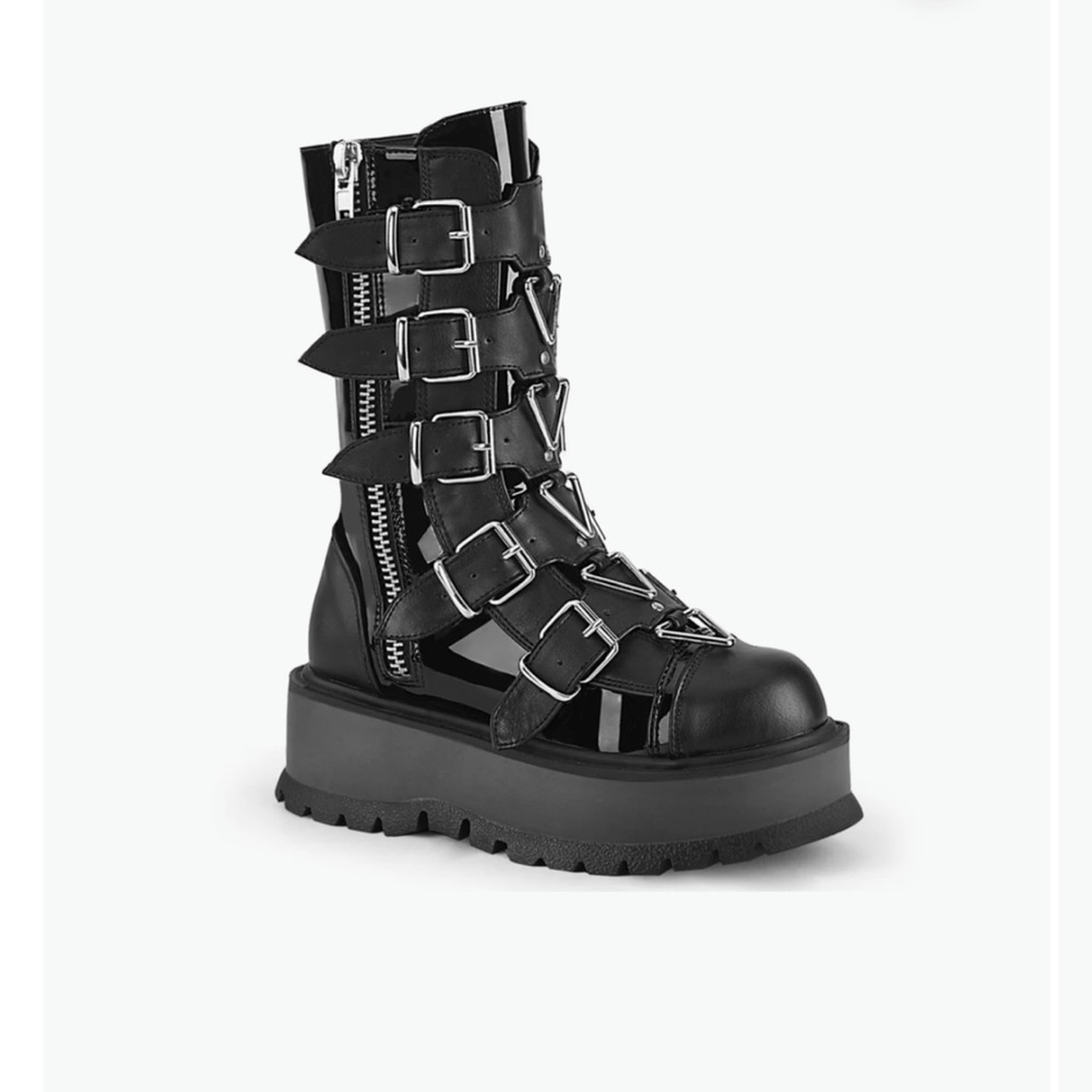 Demonia slacker-160 patent leather